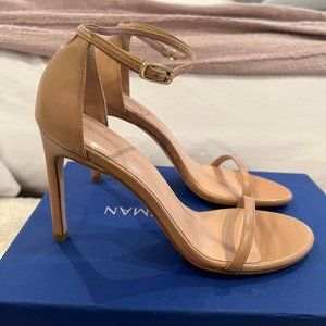BRAND NEW - Stuart Weitzman Nudistsong Strappy Heel Sandal - Bambina Napa - 7.5N